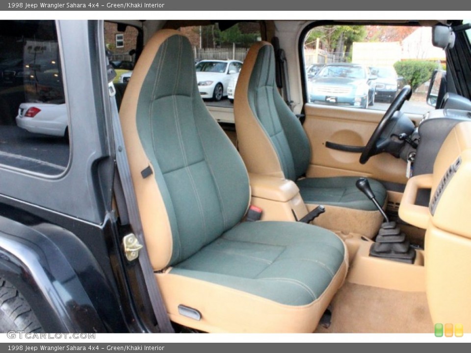 Green/Khaki Interior Front Seat for the 1998 Jeep Wrangler Sahara 4x4 #98671949