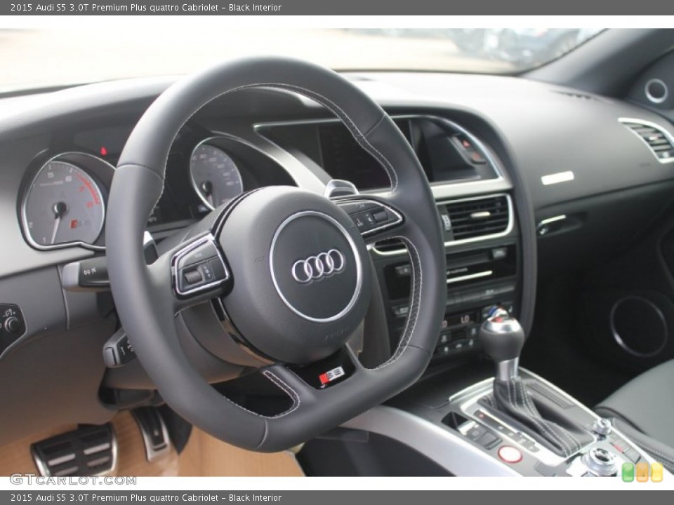 Black Interior Steering Wheel for the 2015 Audi S5 3.0T Premium Plus quattro Cabriolet #98677322