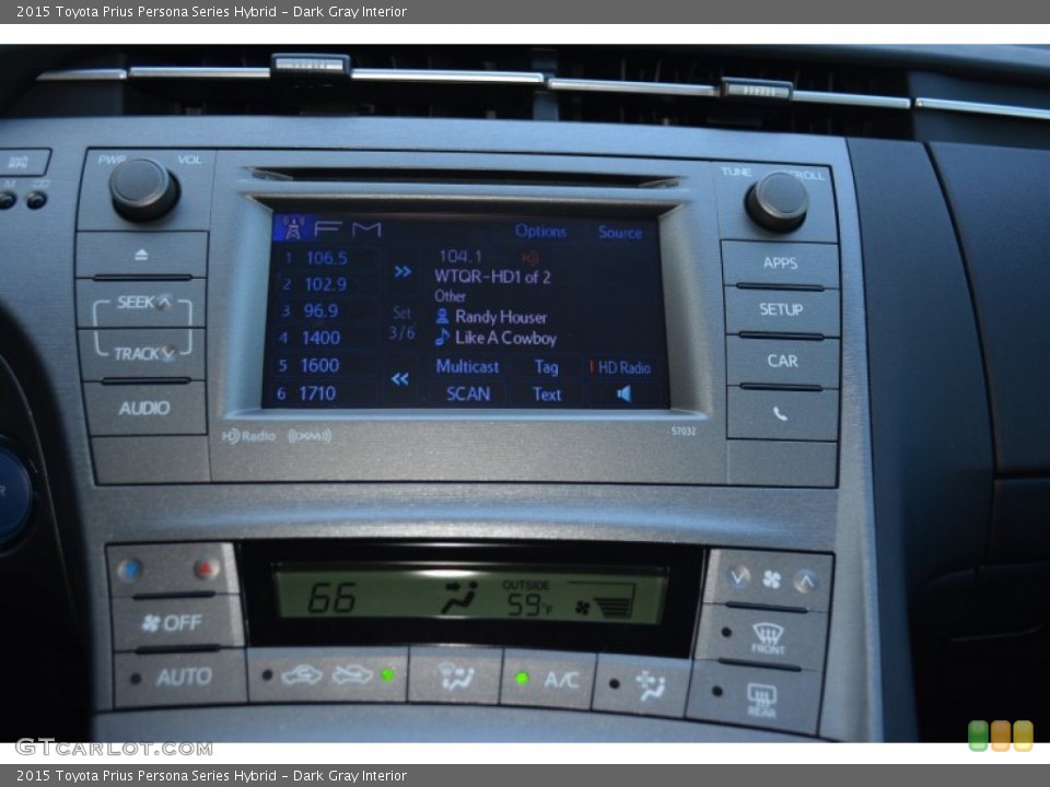 Dark Gray Interior Controls for the 2015 Toyota Prius Persona Series Hybrid #98689699