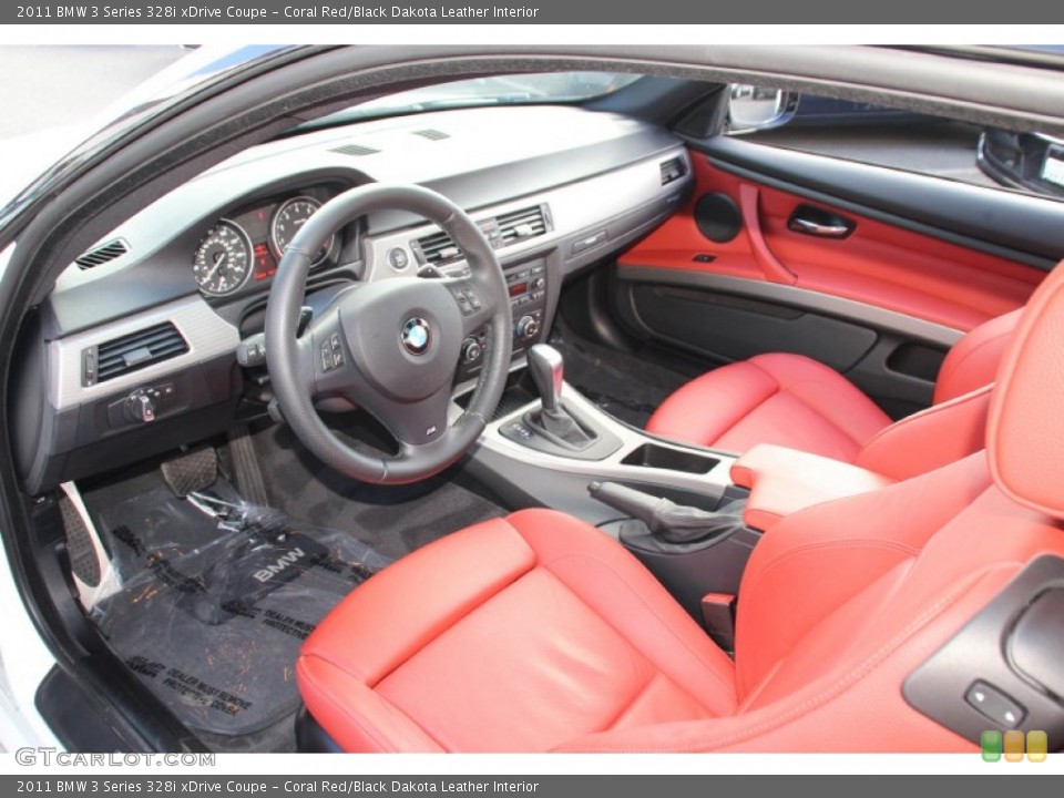 Coral Red/Black Dakota Leather Interior Photo for the 2011 BMW 3 Series 328i xDrive Coupe #98705386