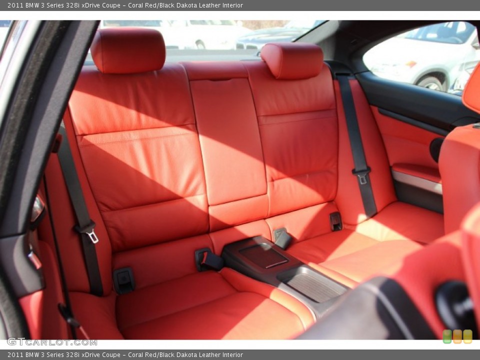 Coral Red/Black Dakota Leather Interior Rear Seat for the 2011 BMW 3 Series 328i xDrive Coupe #98705735