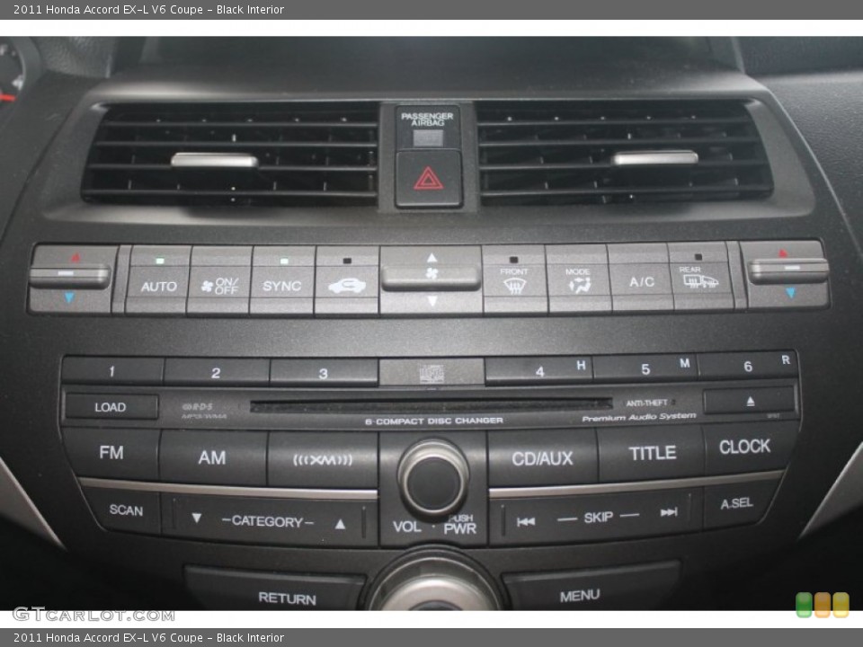 Black Interior Controls for the 2011 Honda Accord EX-L V6 Coupe #98732198