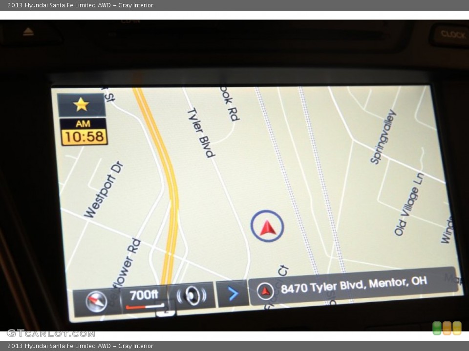 Gray Interior Navigation for the 2013 Hyundai Santa Fe Limited AWD #98736431