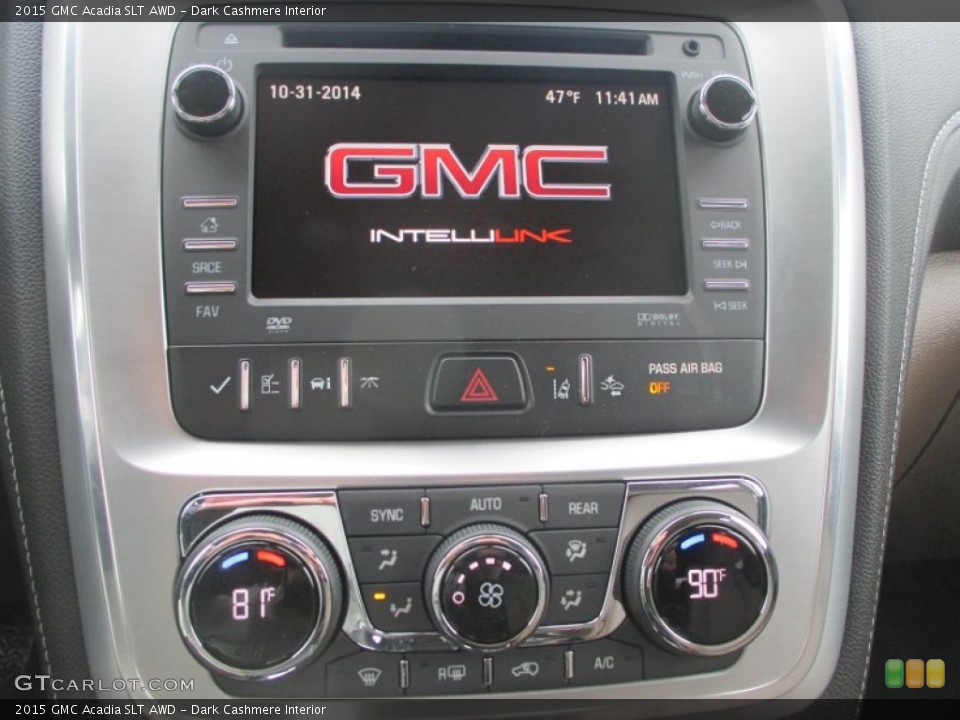 Dark Cashmere Interior Controls for the 2015 GMC Acadia SLT AWD #98743049
