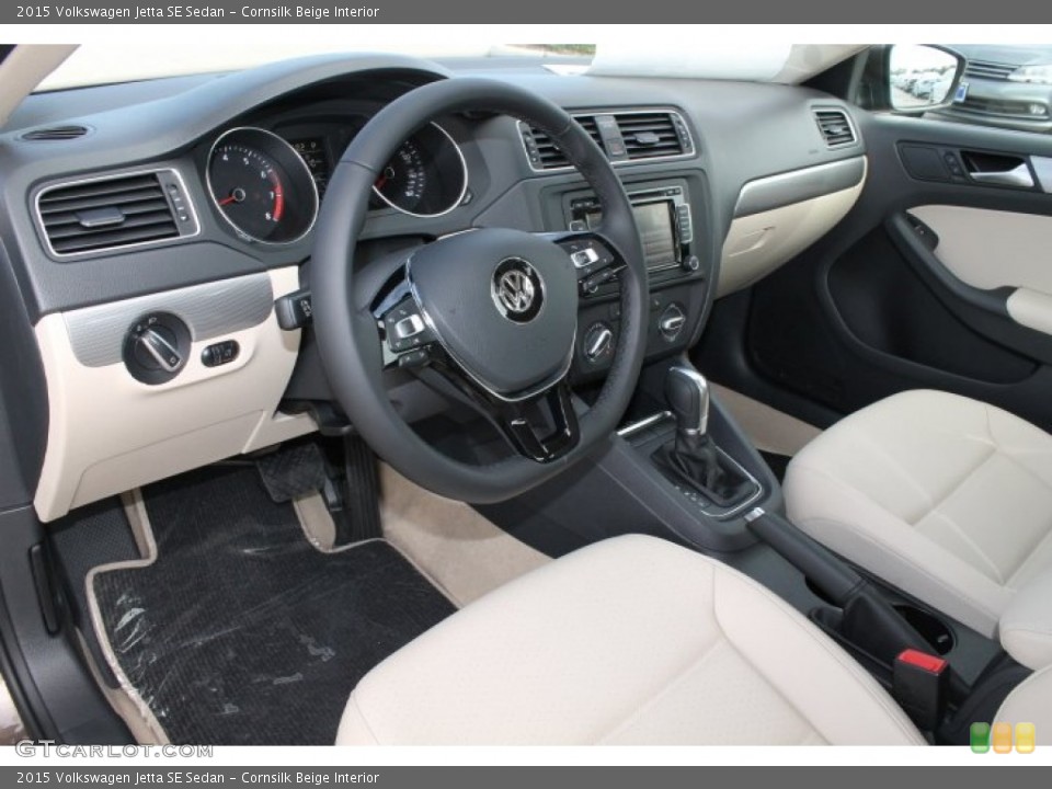 Cornsilk Beige Interior Prime Interior for the 2015 Volkswagen Jetta SE Sedan #98760542