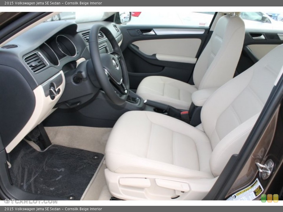 Cornsilk Beige Interior Front Seat for the 2015 Volkswagen Jetta SE Sedan #98760560