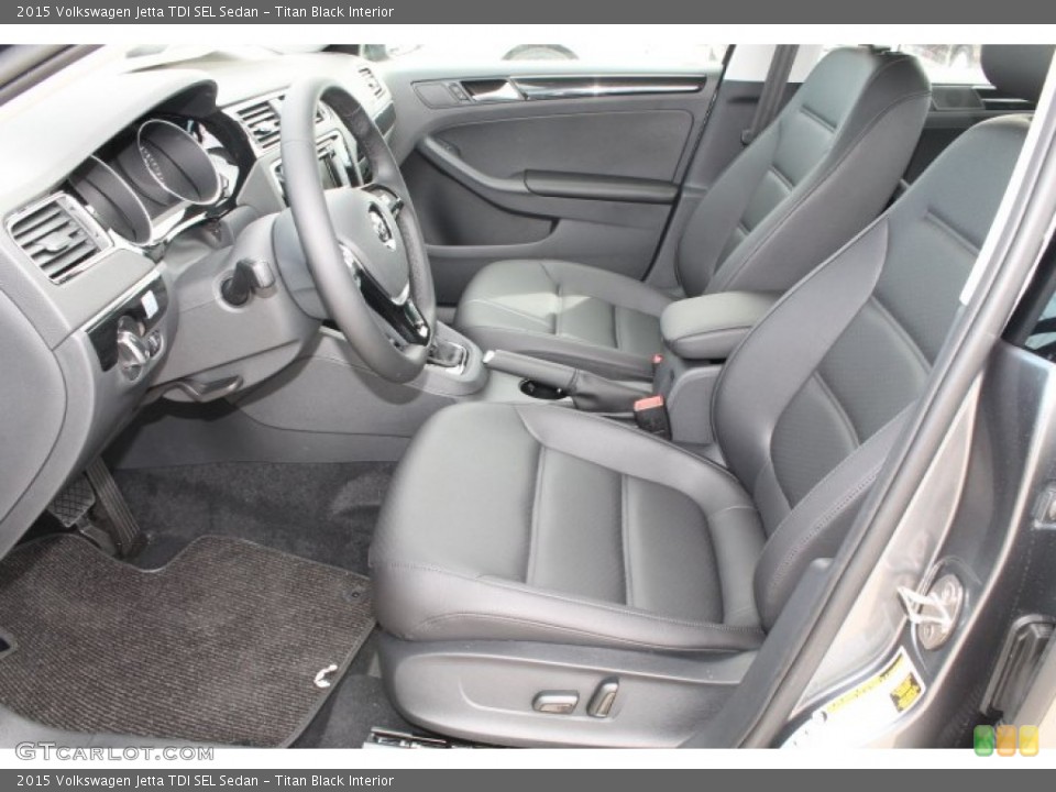 Titan Black Interior Front Seat for the 2015 Volkswagen Jetta TDI SEL Sedan #98761603