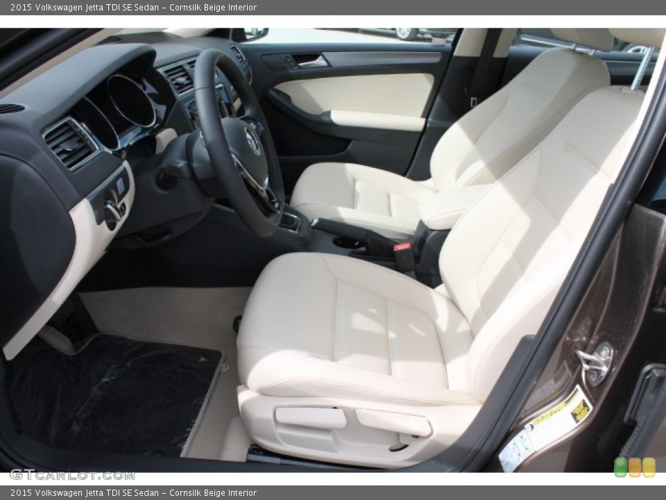 Cornsilk Beige Interior Front Seat for the 2015 Volkswagen Jetta TDI SE Sedan #98761977