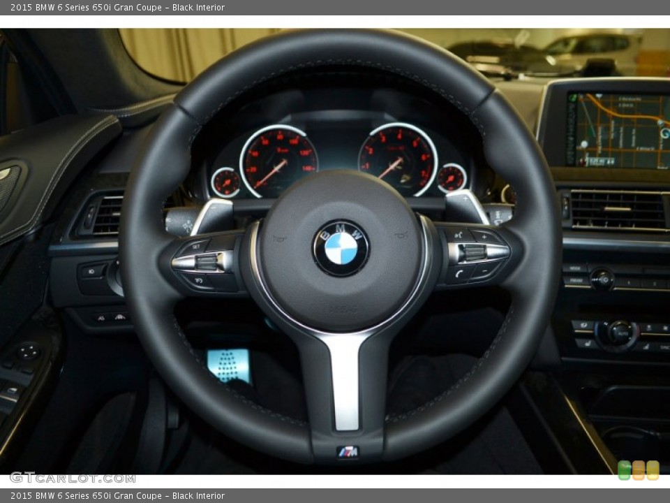 Black Interior Steering Wheel for the 2015 BMW 6 Series 650i Gran Coupe #98775796