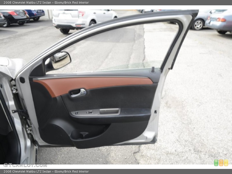 Ebony/Brick Red Interior Door Panel for the 2008 Chevrolet Malibu LTZ Sedan #98785879