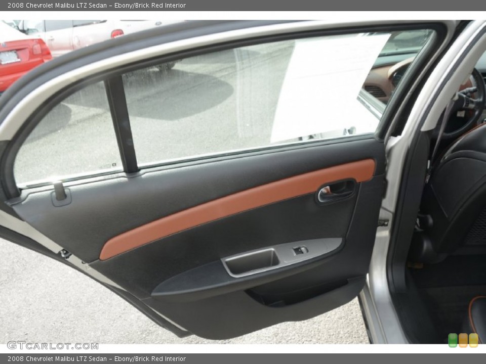 Ebony/Brick Red Interior Door Panel for the 2008 Chevrolet Malibu LTZ Sedan #98785900