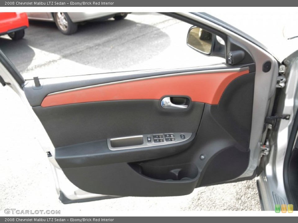 Ebony/Brick Red Interior Door Panel for the 2008 Chevrolet Malibu LTZ Sedan #98785912
