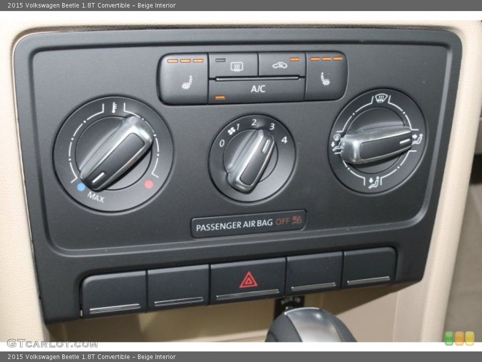 Beige Interior Controls for the 2015 Volkswagen Beetle 1.8T Convertible #98792006