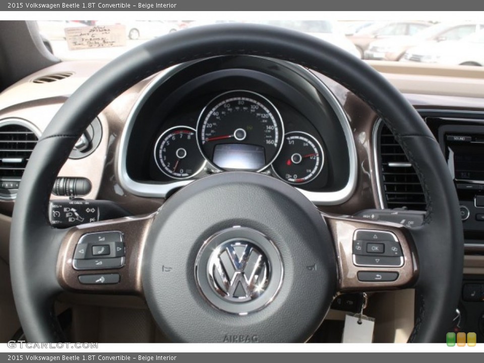 Beige Interior Steering Wheel for the 2015 Volkswagen Beetle 1.8T Convertible #98792071