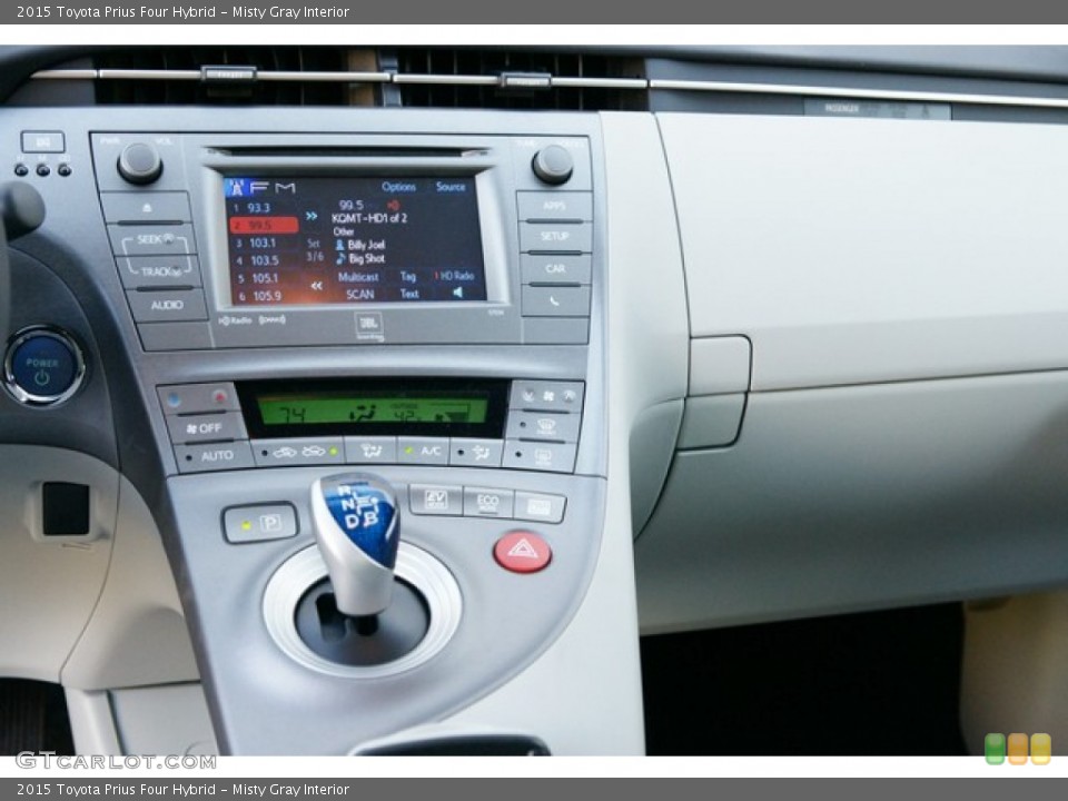 Misty Gray Interior Controls for the 2015 Toyota Prius Four Hybrid #98795673
