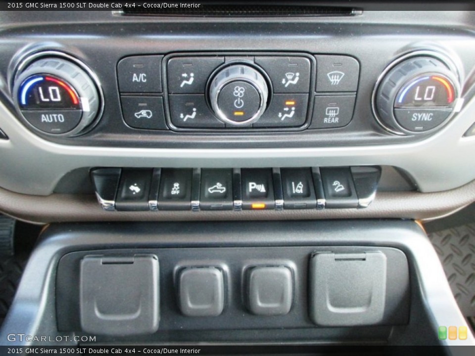 Cocoa/Dune Interior Controls for the 2015 GMC Sierra 1500 SLT Double Cab 4x4 #98811384