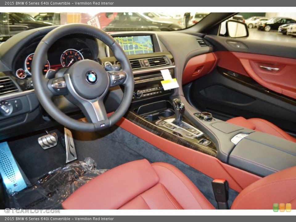 Vermilion Red Interior Prime Interior for the 2015 BMW 6 Series 640i Convertible #98838169
