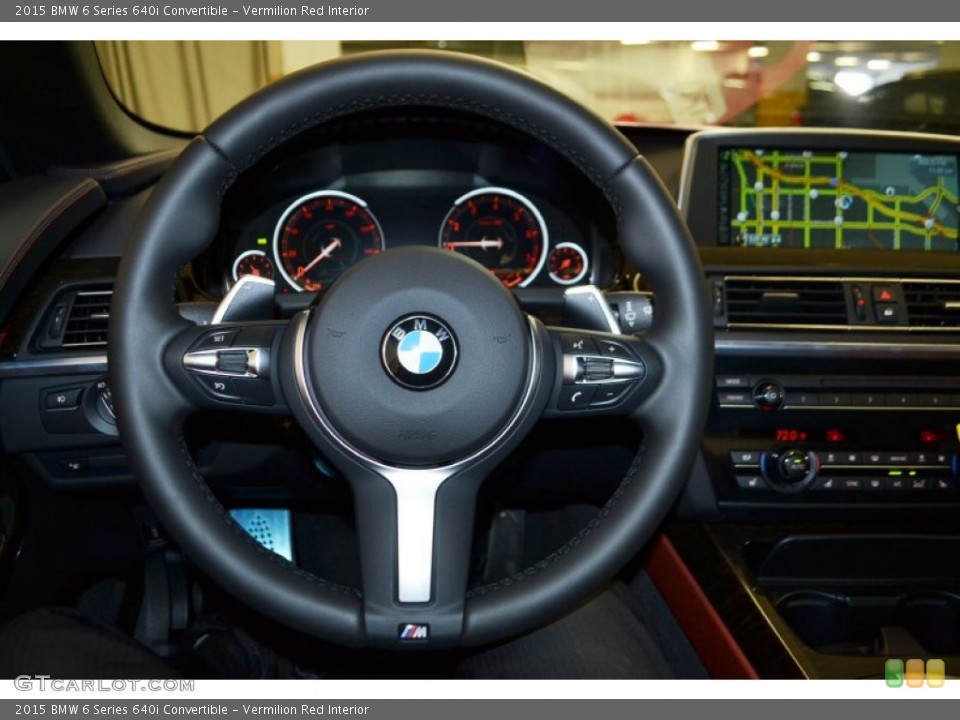 Vermilion Red Interior Steering Wheel for the 2015 BMW 6 Series 640i Convertible #98838235