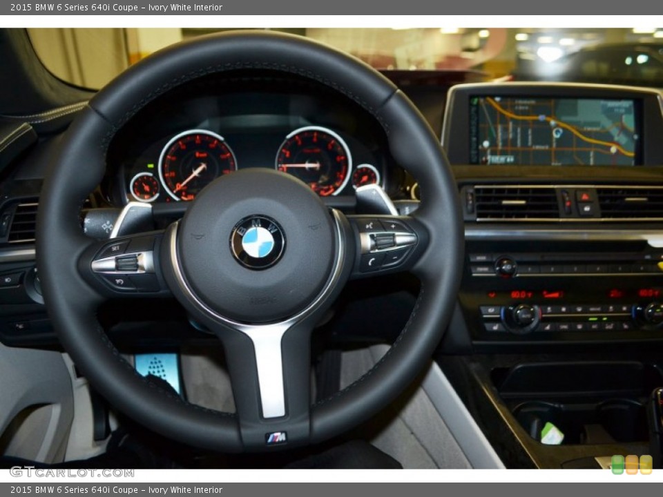 Ivory White Interior Steering Wheel for the 2015 BMW 6 Series 640i Coupe #98839060