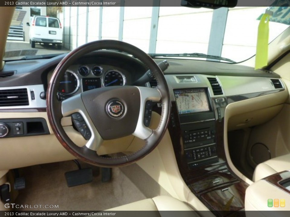 Cashmere/Cocoa Interior Dashboard for the 2013 Cadillac Escalade Luxury AWD #98852392