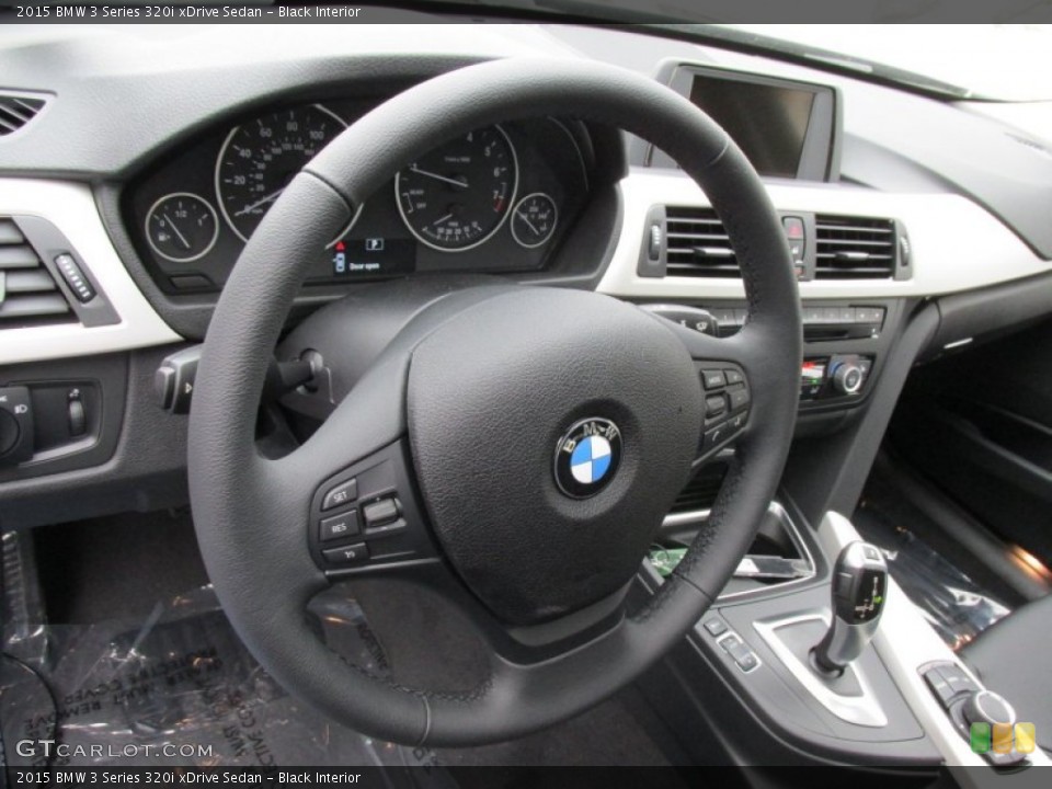 Black Interior Steering Wheel for the 2015 BMW 3 Series 320i xDrive Sedan #98861420
