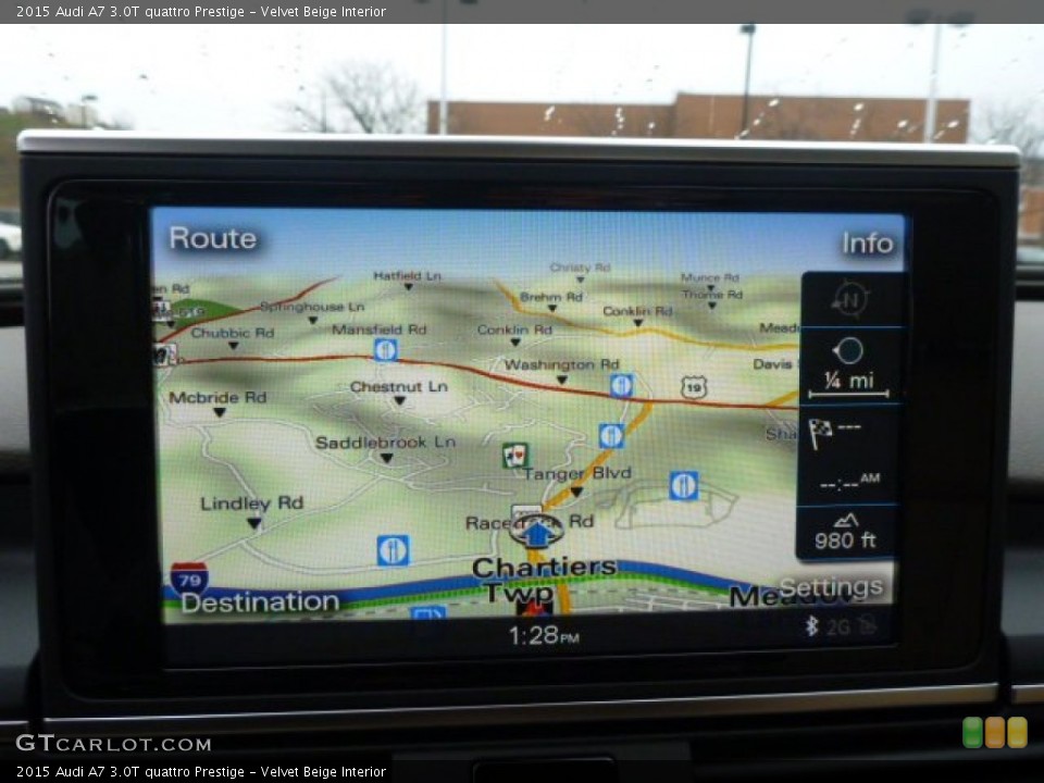 Velvet Beige Interior Navigation for the 2015 Audi A7 3.0T quattro Prestige #98863277