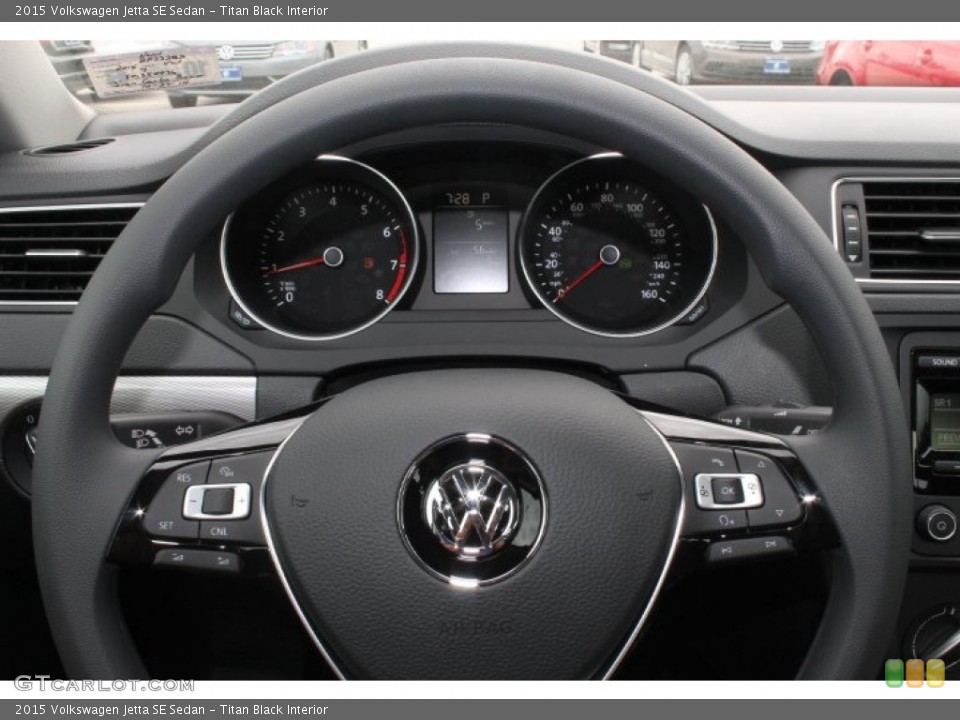 Titan Black Interior Steering Wheel for the 2015 Volkswagen Jetta SE Sedan #98885645