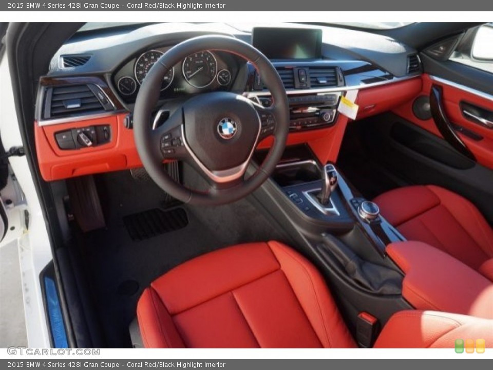 Coral Red/Black Highlight Interior Prime Interior for the 2015 BMW 4 Series 428i Gran Coupe #98897719