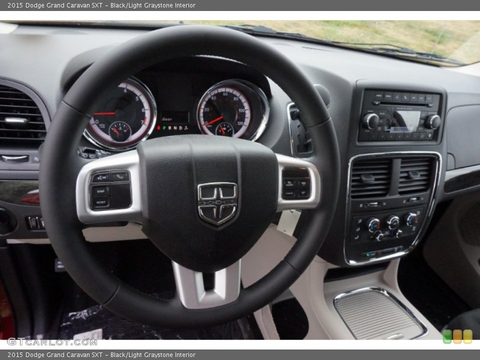 Black/Light Graystone Interior Steering Wheel for the 2015 Dodge Grand Caravan SXT #98898256