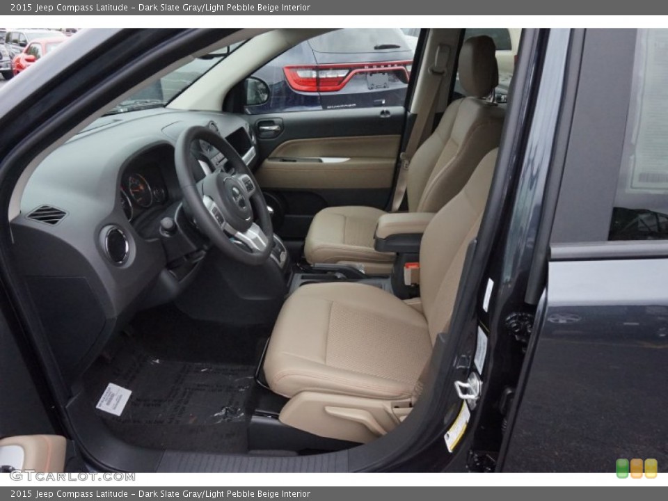 Dark Slate Gray/Light Pebble Beige Interior Front Seat for the 2015 Jeep Compass Latitude #98901121