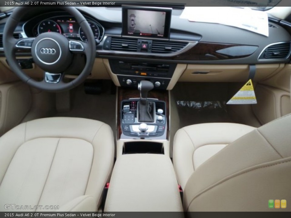 Velvet Beige Interior Dashboard for the 2015 Audi A6 2.0T Premium Plus Sedan #98936239