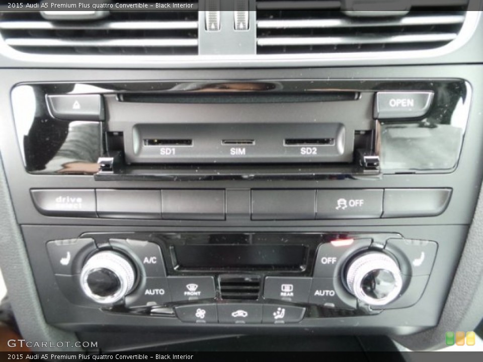 Black Interior Controls for the 2015 Audi A5 Premium Plus quattro Convertible #98939227