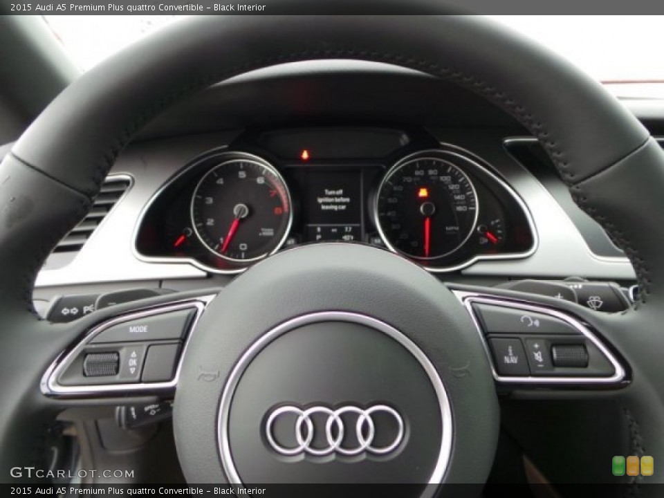 Black Interior Steering Wheel for the 2015 Audi A5 Premium Plus quattro Convertible #98939296