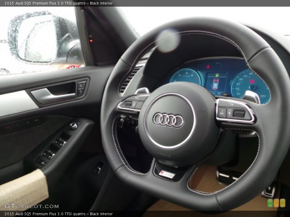 Black Interior Steering Wheel for the 2015 Audi SQ5 Premium Plus 3.0 TFSI quattro #98941876