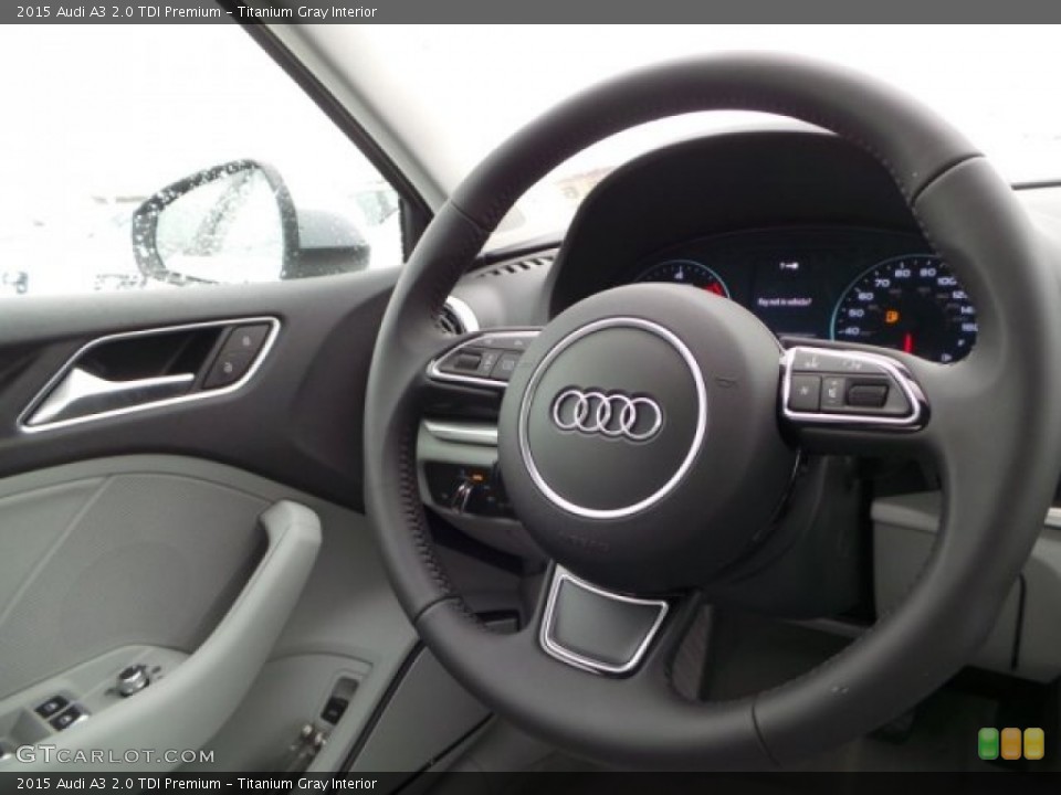 Titanium Gray Interior Steering Wheel for the 2015 Audi A3 2.0 TDI Premium #98943487