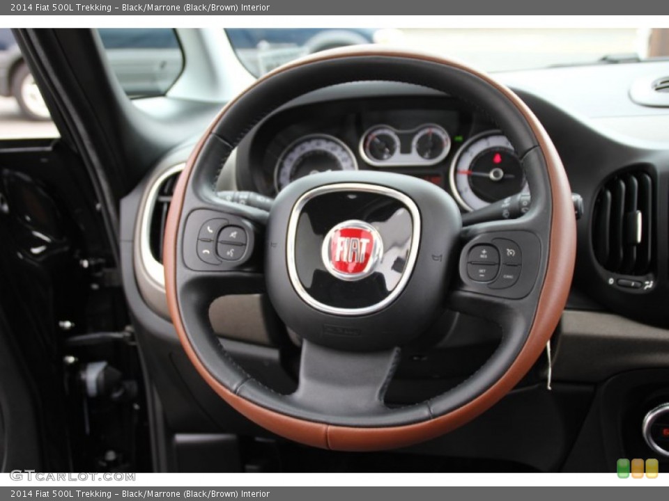 Black/Marrone (Black/Brown) Interior Steering Wheel for the 2014 Fiat 500L Trekking #98951734
