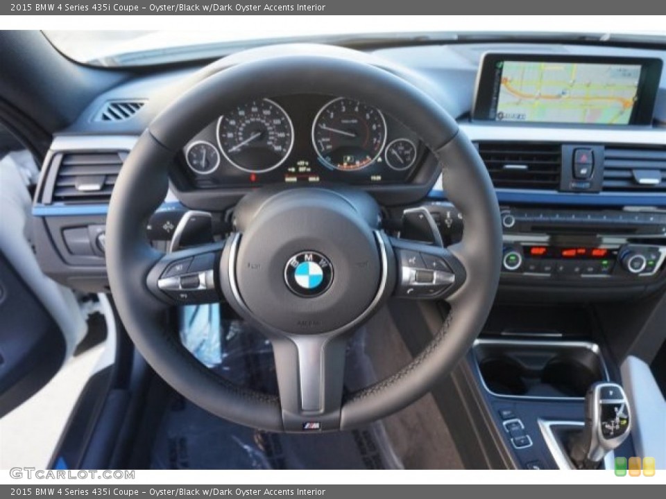 Oyster/Black w/Dark Oyster Accents Interior Steering Wheel for the 2015 BMW 4 Series 435i Coupe #98955265