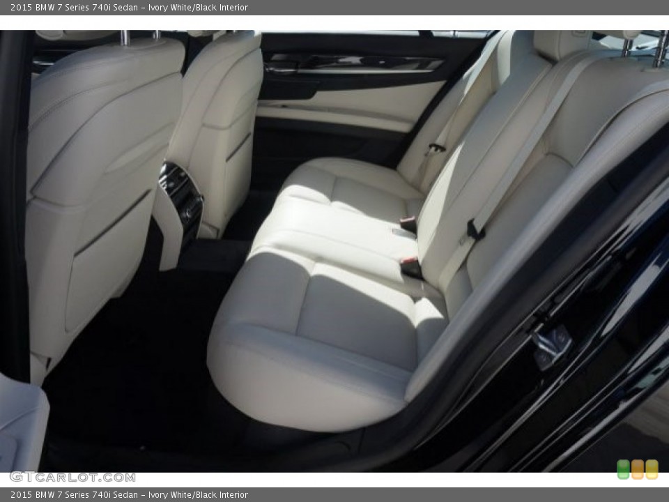Ivory White/Black Interior Rear Seat for the 2015 BMW 7 Series 740i Sedan #98956216