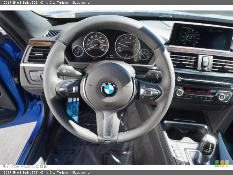 Black Interior Steering Wheel for the 2015 BMW 3 Series 328i xDrive Gran Turismo #98956687