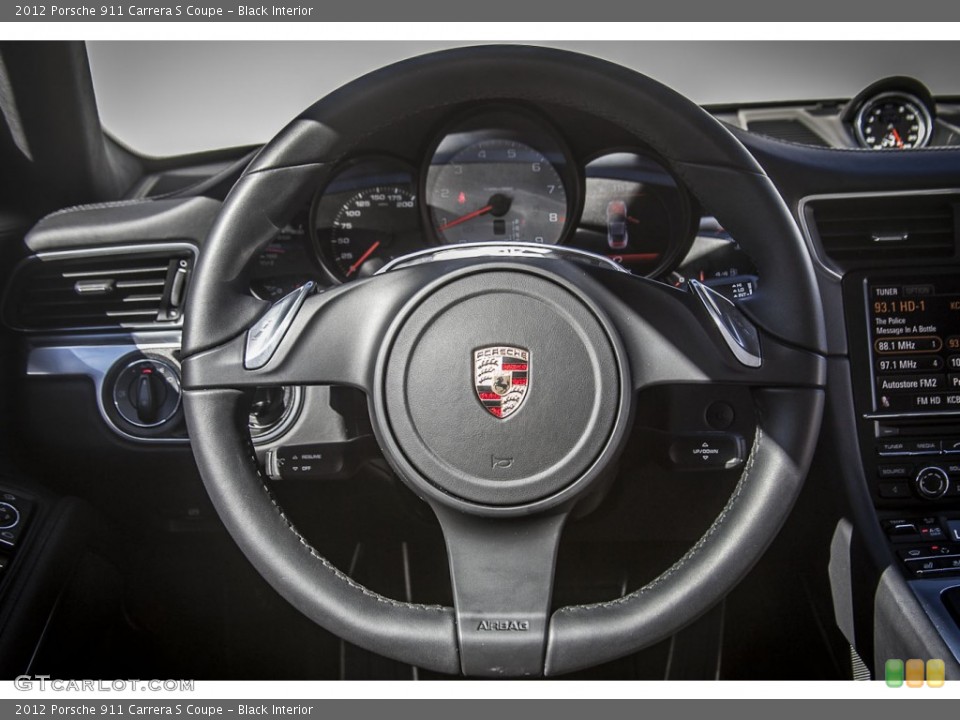 Black Interior Steering Wheel for the 2012 Porsche 911 Carrera S Coupe #98966830