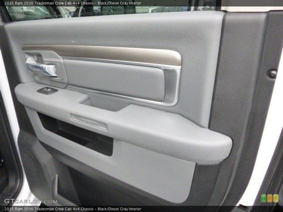 Black/Diesel Gray Interior Door Panel for the 2015 Ram 3500 Tradesman Crew Cab 4x4 Chassis #98967382