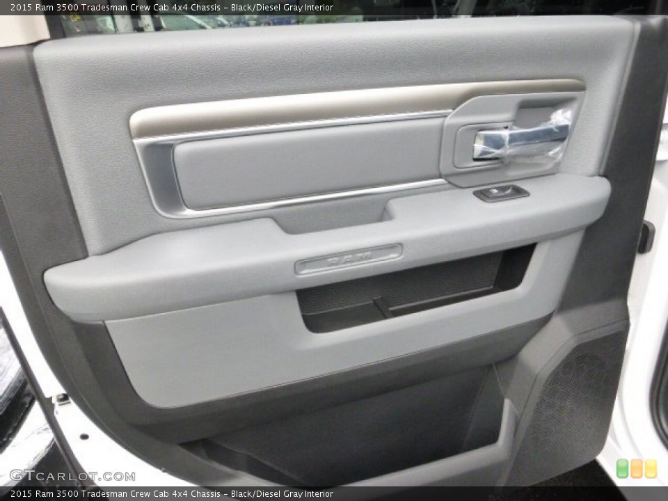 Black/Diesel Gray Interior Door Panel for the 2015 Ram 3500 Tradesman Crew Cab 4x4 Chassis #98967463