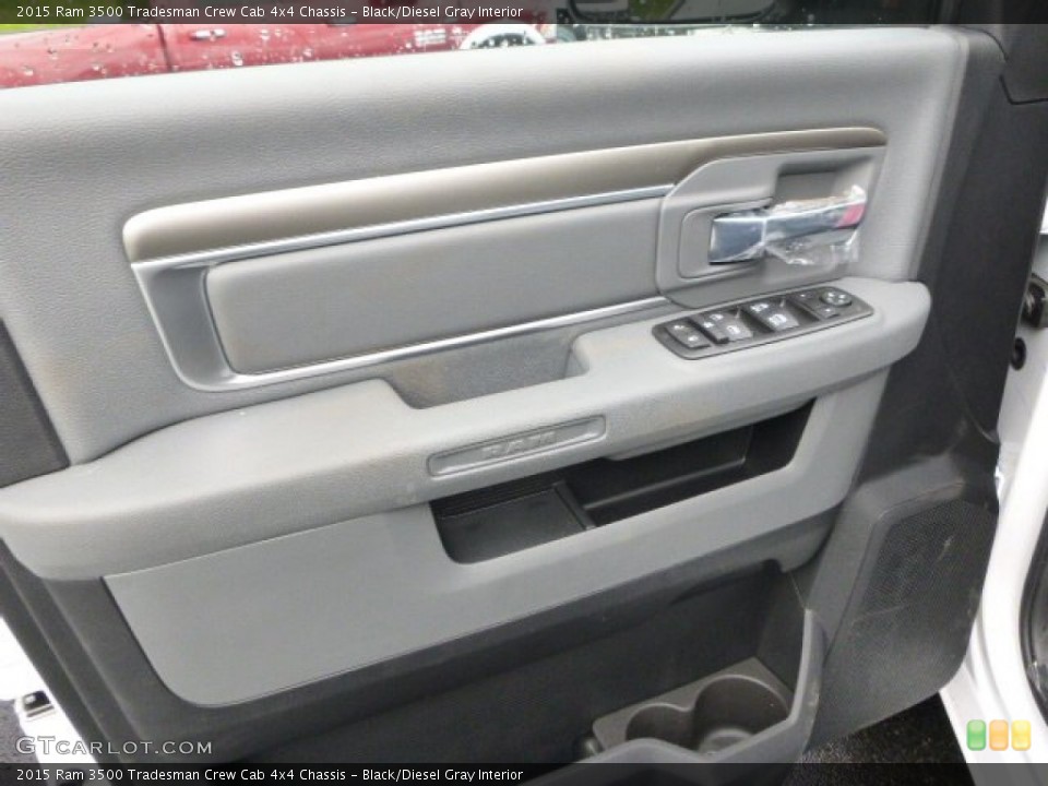 Black/Diesel Gray Interior Door Panel for the 2015 Ram 3500 Tradesman Crew Cab 4x4 Chassis #98967481