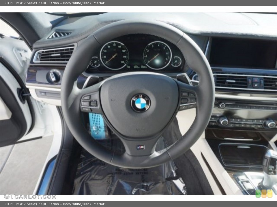 Ivory White/Black Interior Steering Wheel for the 2015 BMW 7 Series 740Li Sedan #98984028
