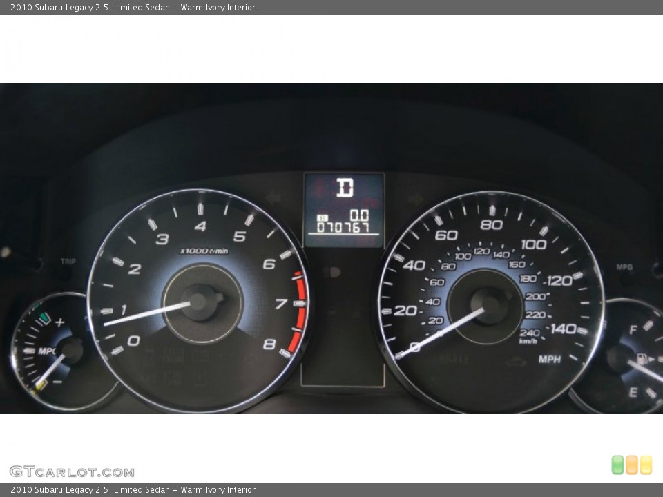 Warm Ivory Interior Gauges for the 2010 Subaru Legacy 2.5i Limited Sedan #99001734