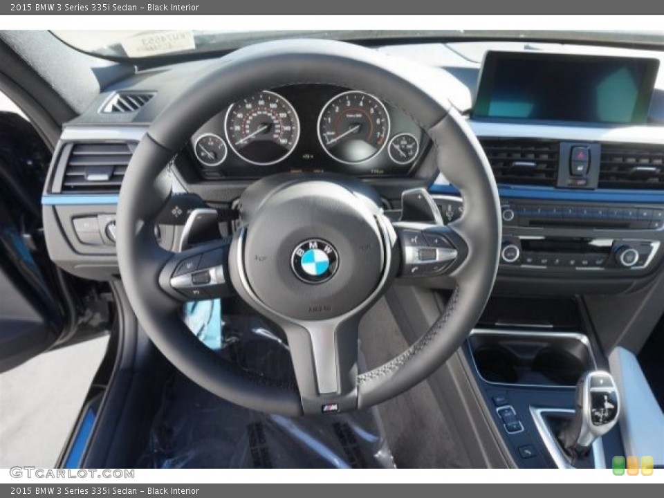 Black Interior Steering Wheel for the 2015 BMW 3 Series 335i Sedan #99001989