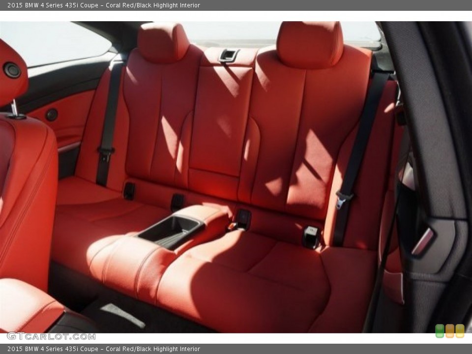 Coral Red/Black Highlight Interior Rear Seat for the 2015 BMW 4 Series 435i Coupe #99002232