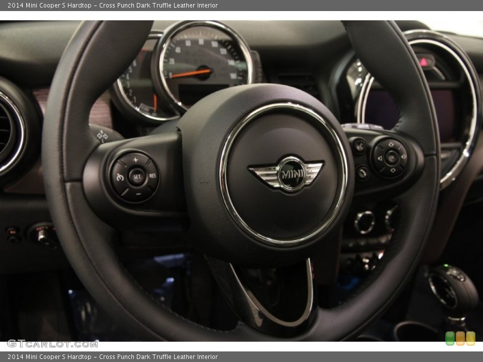 Cross Punch Dark Truffle Leather Interior Steering Wheel for the 2014 Mini Cooper S Hardtop #99022019