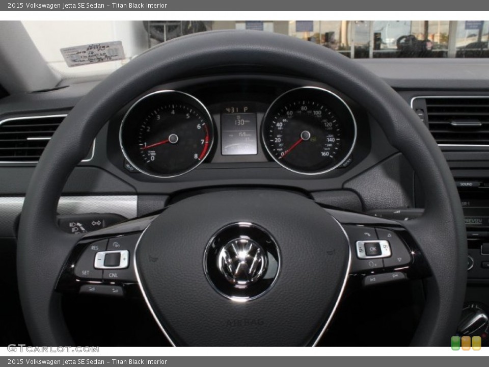 Titan Black Interior Steering Wheel for the 2015 Volkswagen Jetta SE Sedan #99032736