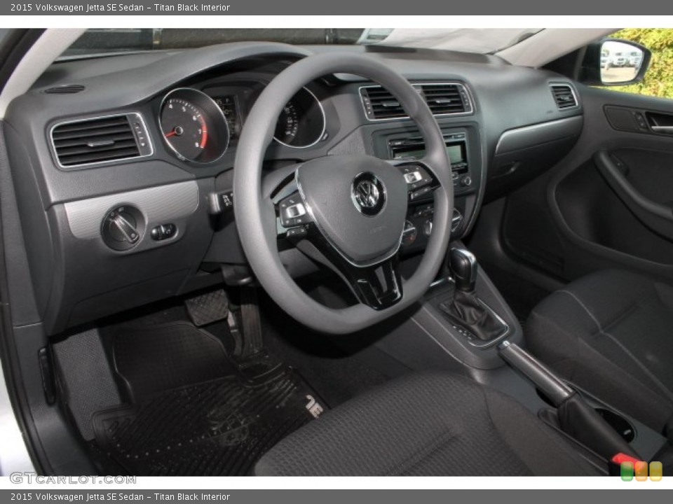 Titan Black Interior Dashboard for the 2015 Volkswagen Jetta SE Sedan #99032958